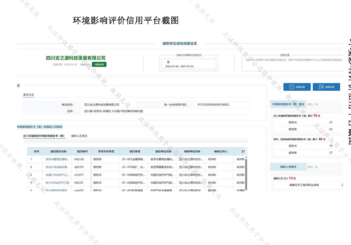 环境影响评价信用平台截图